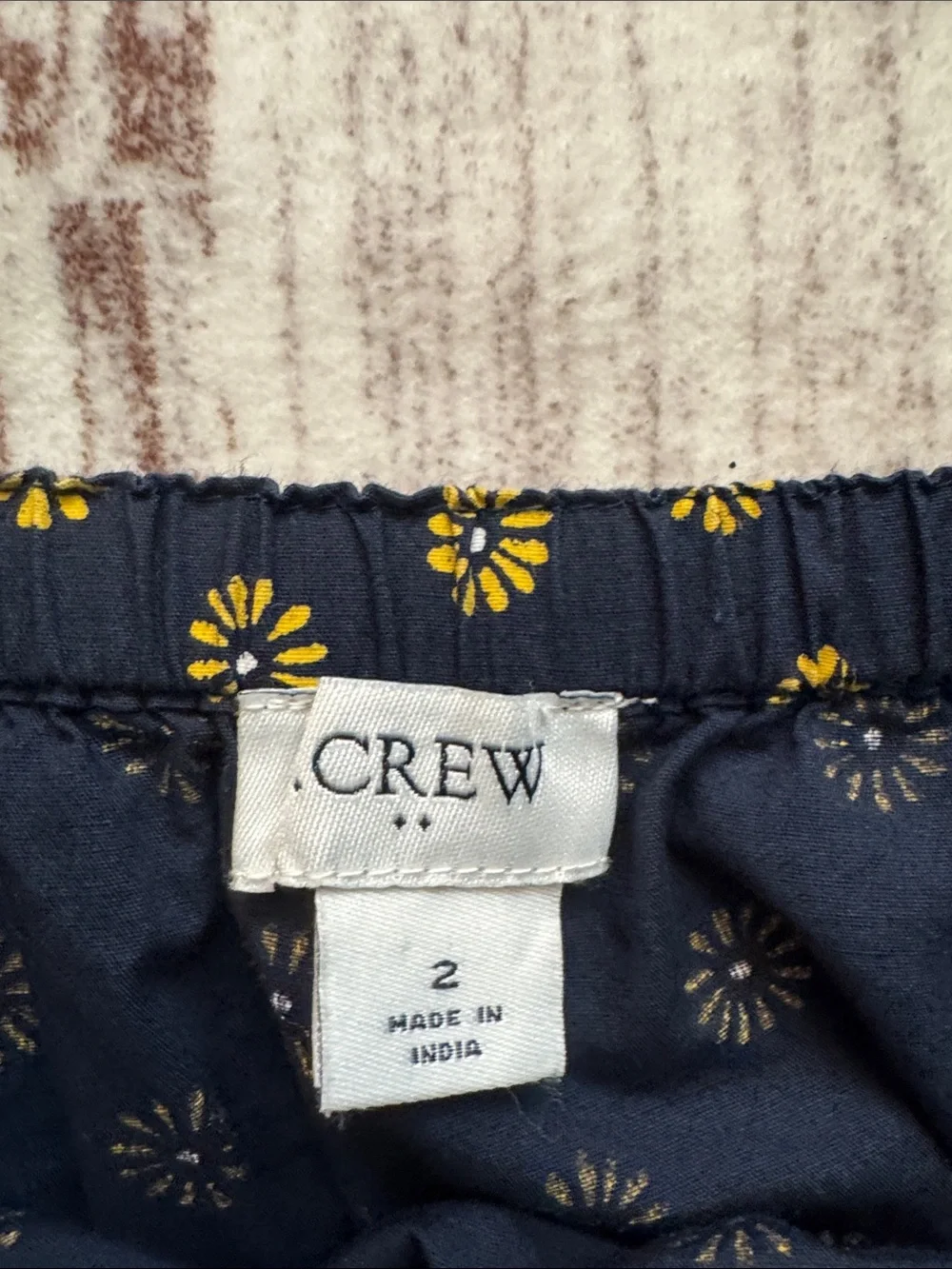 J. Crew Navy Tank with Gold Daisy Motif